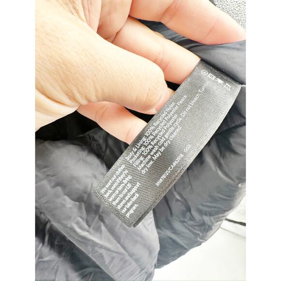 Eileen Fisher Recycled Nylon Black Stand Collar Cocoon Coat Size Small - Picture 5 of 7